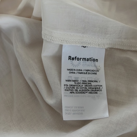Reformation Ivory Blouse top New size Small - Picture 6 of 7